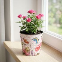 Artikel Übertopf Blumenmuster Kunststoff 10,5cm Blumentopf Sommerdeko