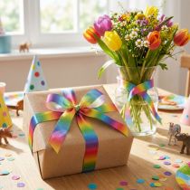 Artikel Farbenfrohes Regenbogen-Geschenkband 15mm x 18m für kreative Dekoration