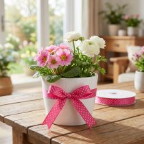 Artikel Geschenkband gepunktet Dekoband Band Pink 10mm 25m