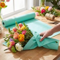 Artikel Manschettenpapier Seidenpapier Blumenpapier Türkis 25cm 100m