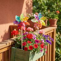 Artikel Windrad Bunt Windmühle Blumen Punkte Balkon Ø15cm 2St