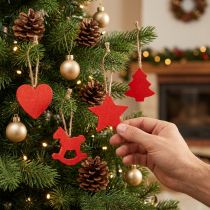 Artikel Weihnachtsanhänger Mix Rot 34 St