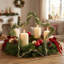Artikel Drahtstern Wellenring Metall für Weihnachtskranz 20cm 10 St