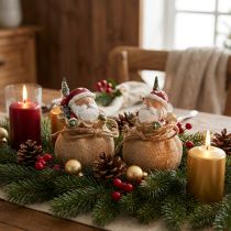 Artikel Deko Figur Weihnachtsmann im Sack Weihnachtsdeko Ø8cm/H13cm 2St