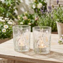 Artikel Deko Windlicht Glas Schmetterlingsmotiv 18cm, 2er Set - Elegante Wohnaccessoires