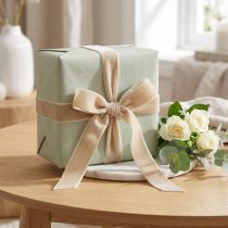 Artikel Samtband Polyamid Beige 20mm 10m für Geschenkverpackungen und Dekorationen
