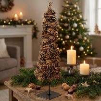Artikel Zapfenbaum Weihnachtsdeko aus Naturzapfen mit Sockel, 50 cm hoch