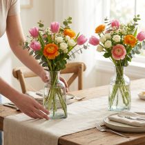 Artikel Glasvase Flaschenvase mit Motiv Dekovase Klar 19cm 2er Set