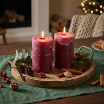 Artikel Kerzen durchgefärbt Stumpenkerzen Berry 85×120mm 2er Set Rot Dekoration