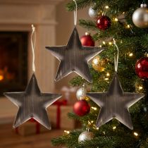 Artikel Christbaumschmuck Deko Stern Metall Schwarz Gold Ø15cm 3 St