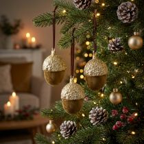 Artikel Eicheln zum Hängen, Advent, Baumschmuck, Herbstdeko H6,5cm Ø4cm 6 St