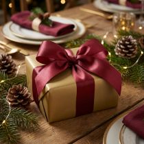 Artikel Geschenkband Dekorationsband Taft Bordeaux 40mm 50m für Floristen