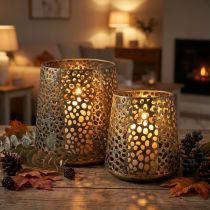 Artikel Windlicht Laterne Golden Ø14/20,5cm H14,5/19,5cm 2er-Set