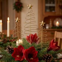 Artikel Weihnachtsstecker Tanne Blumenstecker Metall 30cm 6 St