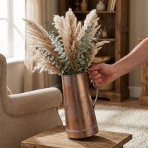 Artikel Vintage Deko Vase im Kupfer-Look, Rustikale Deko Kanne für Trockenblumen und Kunstpflanzen, H36cm B21cm