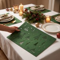 Artikel Tischset Weihnachten Tischdeko Grün Filz 45×35cm 4St