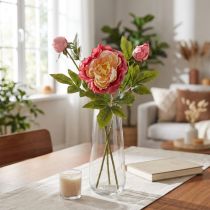 Artikel Pfingstrosen Seidenblumen Kunstblumen Rosa Gelb 68cm