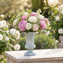 Artikel Pokalvase Antik Weiß Blau Kelch Blumenvase Ø17cm H24cm