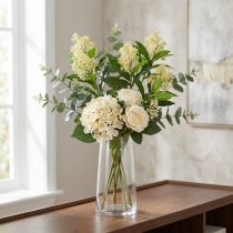 Artikel Künstliche Skimmia japonica Skimmie in Creme, 45cm Deko-Blumen Zweig 2er Set