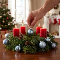 Artikel Mini Weihnachtskugeln Blau Glas Matt Metallic 40mm, 32 Stück Set