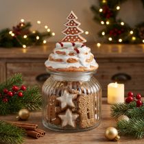 Artikel Bonboniere Glas Weihnachten, Keksglas Tanne Ø11cm H21cm