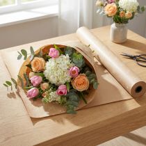 Artikel Manschettenpapier Seidenpapier Natur Blüten 25cm 100m