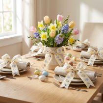 Artikel Geschenkband Ostern Dekoband Ostereier Creme 40mm 20m