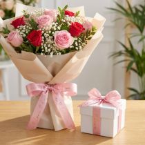 Artikel Geschenkband mit Herzen Dekoband Rosa Gold 15mm 15m