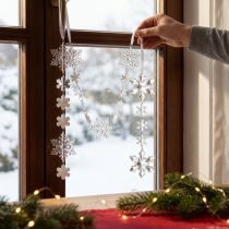 Artikel Wintergirlande Eiskristalle Klar Silber Weiß L150cm Funkelnder Fensterschmuck 2er-Set