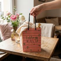 Artikel Geschenktüte mit Herzen Lieblingsmensch Papier 18x10x23cm 2St – Hochwertige Geschenkverpackung