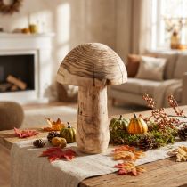 Artikel Großer Holzpilz Dekoration Pilz Paulownia Ø21cm H33cm Natürlicher Charme