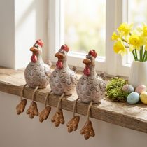 Artikel Lustiges Huhn Keramikdeko Osterdeko Kantenhocker 9,5cm 3er Set