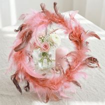 Artikel Federkranz aus echten Fasanenfedern Pink Glam Deko Ø20cm 3er-Set