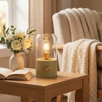 Artikel LED Tischlampe Retro Pistaziengrün Vintage Warmweiß 19,5cm