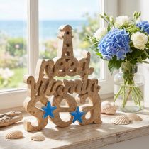 Artikel Maritime Holzdeko „I need vitamin sea“ aus Mangoholz, Dekoration für Zuhause 27×33cm