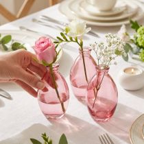 Artikel Elegante bauchige Minivasen getönt Glas Rosa Ø7cm H12cm 6er Set