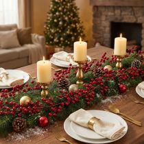 Artikel Künstliche Weihnachtsgirlande Rot 180cm Mit Beeren Für Festliche Dekoration