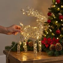 Artikel LED Rentier Weihnachtsdeko Metall Gold H40cm für festliche Stimmung