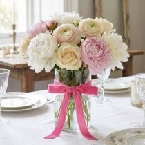 Artikel Rosa Samtband 20mm Dekoration Geschenkverpackung 10m Velvet Dekoband Pink