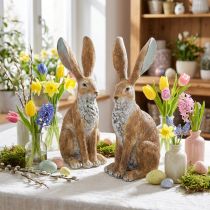 Artikel Dekofiguren Hasen 32 cm im 2er-Set aus Polystone für Frühlings- und Osterdekoration