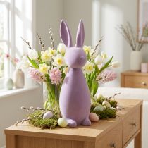 Artikel Deko Hase Deko-Osterhase – 2. Wahl – Beflockt Flieder Lila H47cm