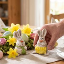 Artikel Handbemalte Osterhasen Figuren aus Keramik – Charmante Deko für Frühling und Ostern, 11 cm, 4er-Set