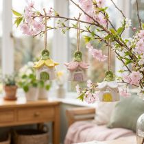 Artikel Keramik Hängedeko Feenhaus in Blumenform 6cm 6er-Set – Zauberhafte Dekoration für Garten und Zuhause