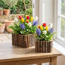 Artikel Pflanzschale eckig Natur Birke Äste 14,5/20cm 2er-Set