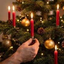 Artikel Pyramidenkerzen Rot Baumkerzen Wachs 14mm 70mm 50 Stück für Weihnachten