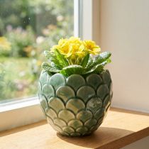 Artikel Keramik Blumentopf Vintage Grün Crackle Glaze Ø13cm H11cm