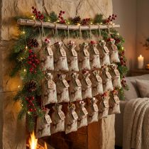 Artikel Adventskalender Säckchen Hirsch Braun 24er-Set für weihnachtliche Dekoration und Geschenkverpackung