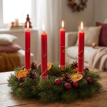 Artikel Adventskalender-Kerzenhalter Zahlen 1-4 aus Metall in Mattgold, H10cm, für Adventsdeko (4er-Set)