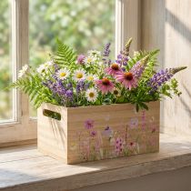 Artikel Kleine Holzbox Holzkiste Blumen Schmetterling 30x18cm Aufbewahrung Dekoration