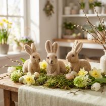 Artikel Deko Hasen Beflockt Sitzend 10cm – 2. Wahl – 6 St Frühlingsdeko Ostern